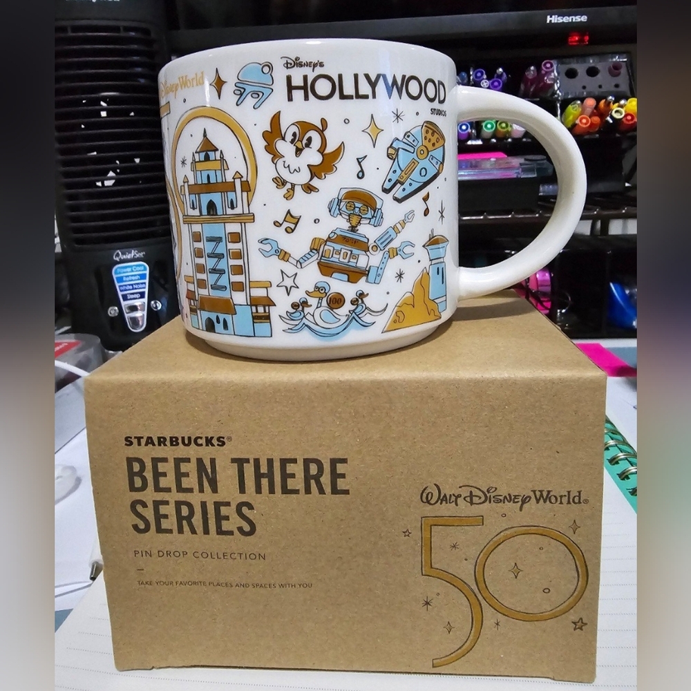 Disney World 50th Anniversary Starbucks been there Series Hollywood Studio 14oz
